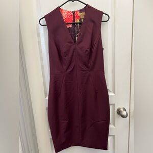 Ted Baker Edge to edge suit dress oxblood